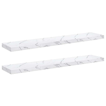 vidaXL Wandregal 2 pcs Weiß Marmor 120 x 23,5 x 4 cm Holzwerkstoff