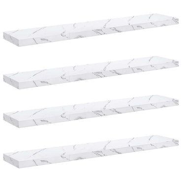 vidaXL Wandregal 4 pcs Weiß Marmor 120 x 23,5 x 4 cm Holzwerkstoff