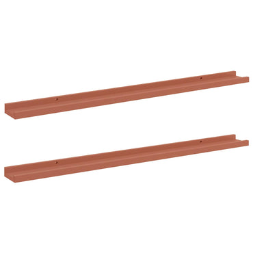 vidaXL Wandregal mit Regal 2 pcs Rot 100 x 9 x 3 cm Holzwerkstoff