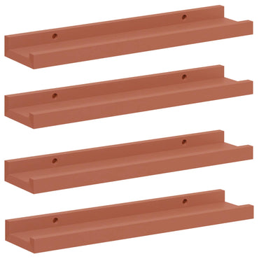 vidaXL Wandregal mit Regal 4 pcs Rot 40 x 9 x 3 cm Holzwerkstoff