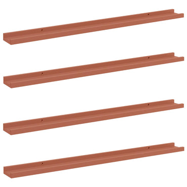 vidaXL Wandregal mit Regal 4 pcs Rot 100 x 9 x 3 cm Holzwerkstoff