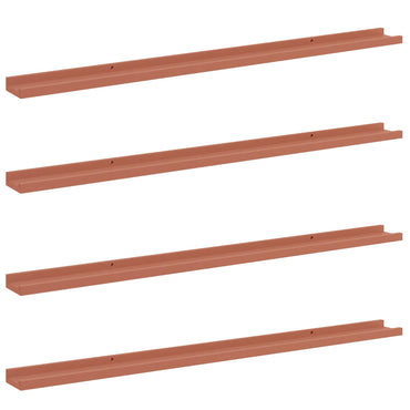 vidaXL Wandregal mit Regal 4 pcs Rot 115 x 9 x 3 cm Holzwerkstoff