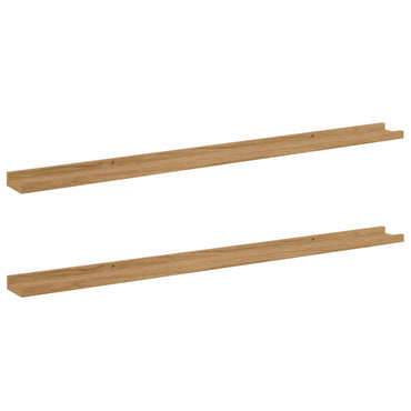 vidaXL Wandregal mit Regal 2 pcs Braun 115 x 9 x 3 cm Holzwerkstoff