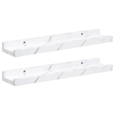 vidaXL Wandregal 2 pcs Weiß Marmor 40 x 9 x 3 cm Holzwerkstoff