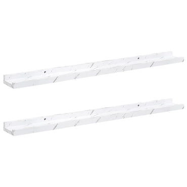 vidaXL Wandregal 2 pcs Weiß Marmor 80 x 9 x 3 cm Holzwerkstoff