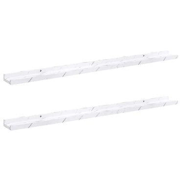 vidaXL Wandregal 2 pcs Weiß Marmor 100 x 9 x 3 cm Holzwerkstoff