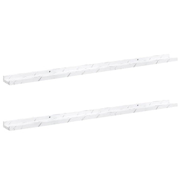 vidaXL Wandregal 2 pcs Weiß Marmor 115 x 9 x 3 cm Holzwerkstoff