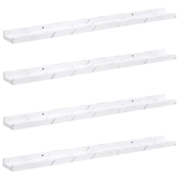 vidaXL Wandregal 4 pcs Weiß Marmor 80 x 9 x 3 cm Holzwerkstoff