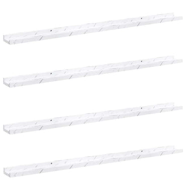 vidaXL Wandregal 4 pcs Weiß Marmor 115 x 9 x 3 cm Holzwerkstoff