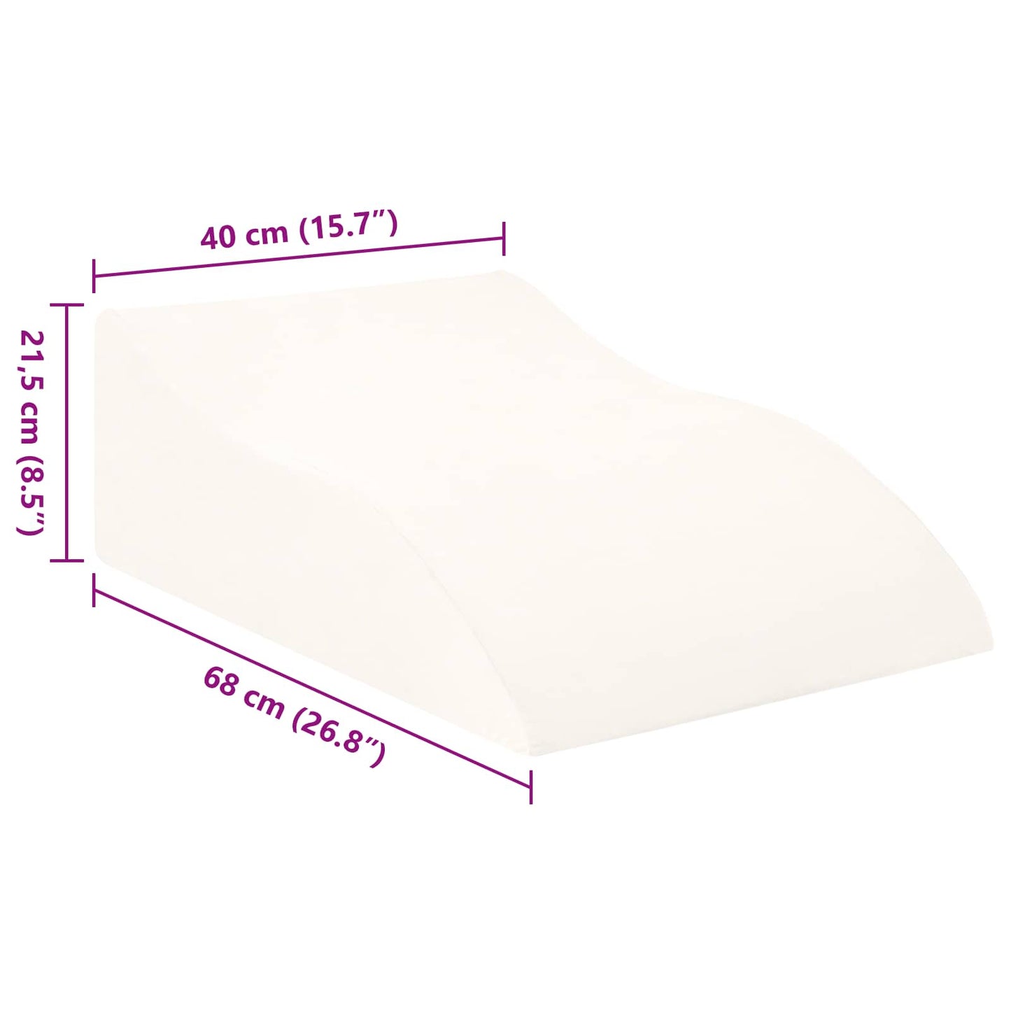 Beinkissen Weiß 68 x 40 x 21,5 cm PU-Schaum