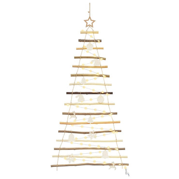 vidaXL Weihnachtsbaum mit 50 LEDs Natur 120 cm Massives Eschenholz