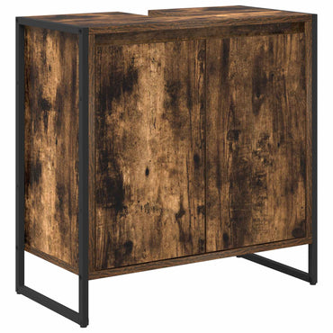 vidaXL Armoire de salle de bain chêne fumé 60 x 30 x 60 cm Bois d'ingénierie