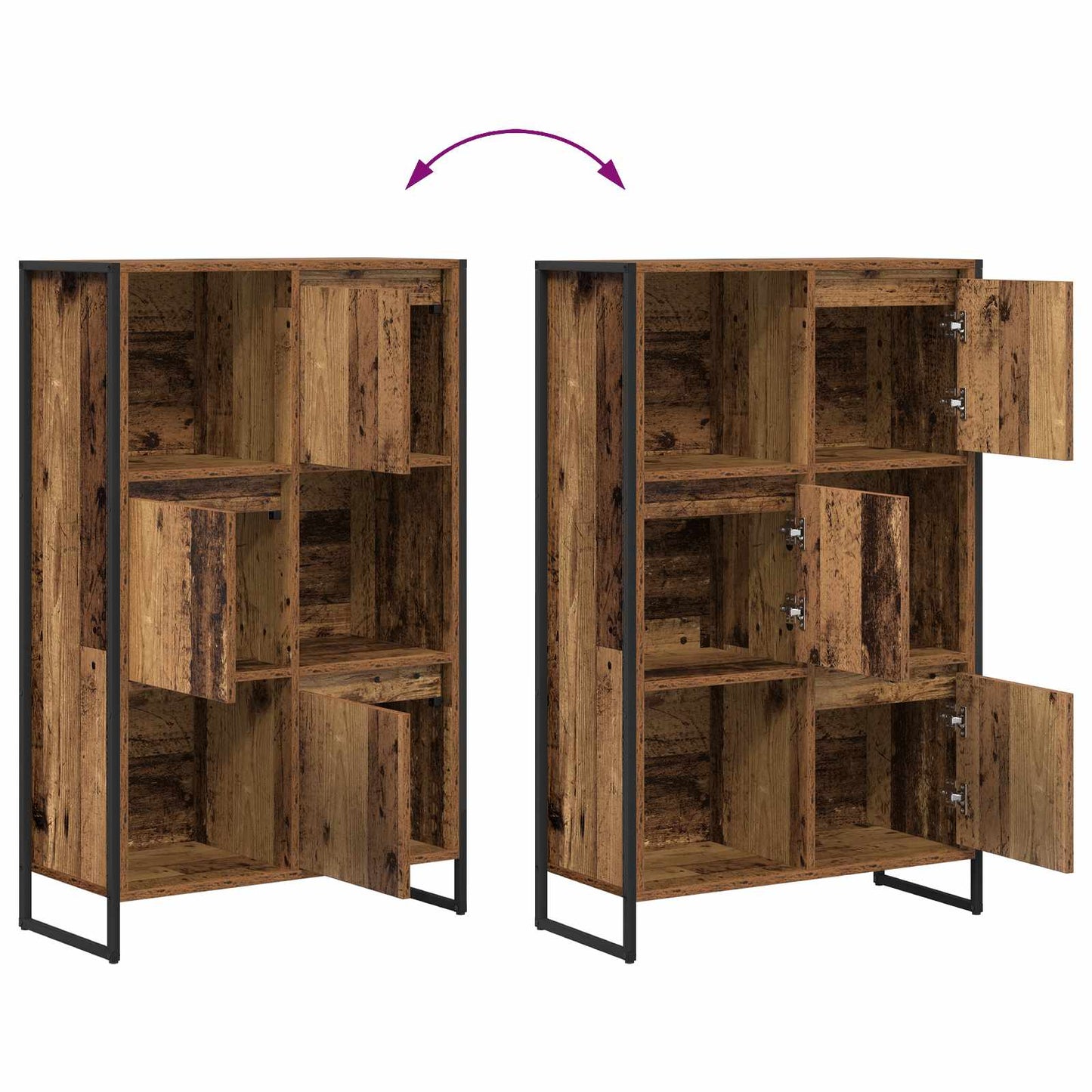 Bücherregal Altholz 68 x 30 x 108.5 cm Holzwerkstoff