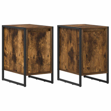 vidaXL Nachttisch 2 pcs Raucharbe 39,5 x 30 x 50 cm Holzwerkstoff
