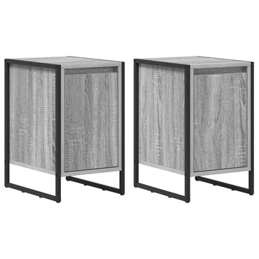 vidaXL Nachttisch 2 pcs Graues Sonoma 39,5 x 30 x 50 cm Holzwerkstoff