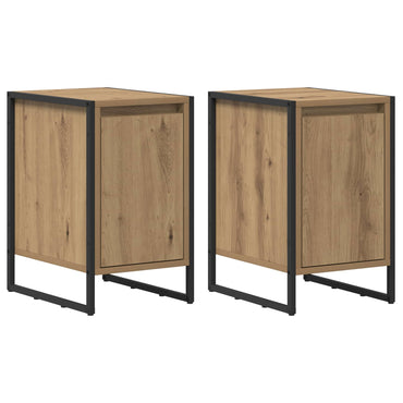 vidaXL Nachttisch 2 pcs Kunsthandwerk Eiche 39,5 x 30 x 50 cm