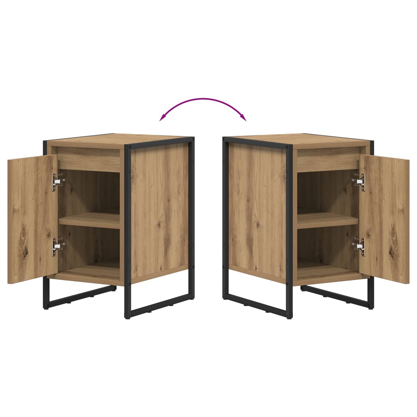 vidaXL Nachttisch 2 pcs Kunsthandwerk Eiche 39,5 x 30 x 50 cm