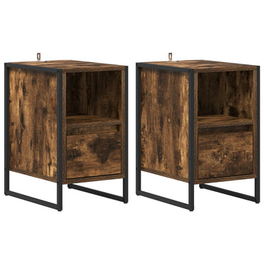 vidaXL Nachttisch 2 pcs Raucharbe 39,5 x 30 x 50 cm Holzwerkstoff