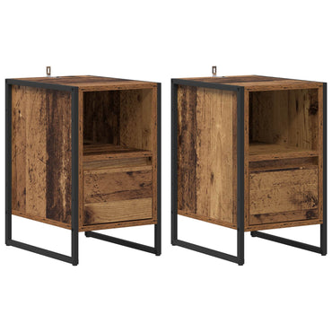 vidaXL Nachttisch 2 pcs Altholz 39,5 x 30 x 50 cm Holzwerkstoff