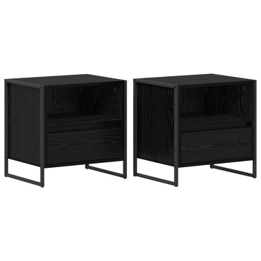 vidaXL Nachttisch 2 pcs Schwarz Eichen-Optik 50 x 39,5 x 50 cm