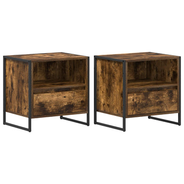 vidaXL Nachttisch 2 pcs Raucharbe 50 x 39,5 x 50 cm Holzwerkstoff