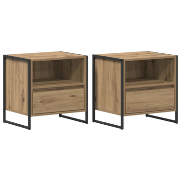 vidaXL Nachttisch 2 pcs Kunsthandwerk Eiche 50 x 39,5 x 50 cm