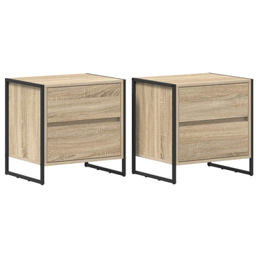 vidaXL Nachttisch 2 pcs Sonoma 50 x 39,5 x 50 cm Holzwerkstoff
