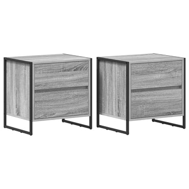 vidaXL Nachttisch 2 pcs Graues Sonoma 50 x 39,5 x 50 cm Holzwerkstoff