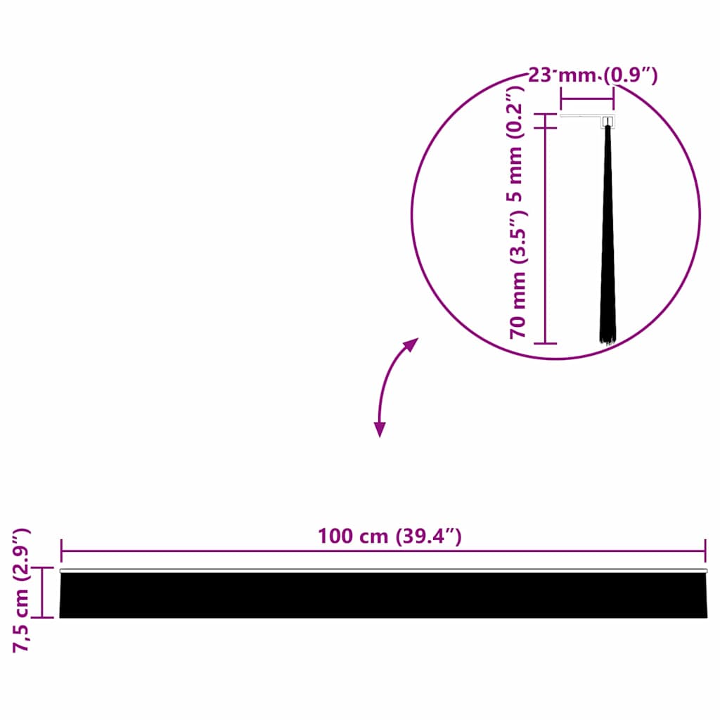 Selbstklebende Türbürstendichtungen 6 pcs Braun 100 cm