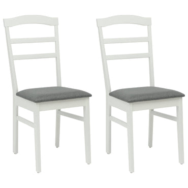 vidaXL Chaises de salle à manger 2 pcs Blanc et gris Bois d'hévéa massif