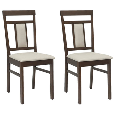 vidaXL Esszimmerstuhl 2 pcs Hellbraun und hell Massives Gummiholz