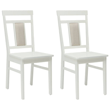 vidaXL Chaises de salle à manger 2 pcs Blanc Bois d'hévéa massif