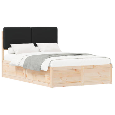vidaXL Bettgestell mit gepolstertem Kopfteil Schwarz 120 x 190 cm