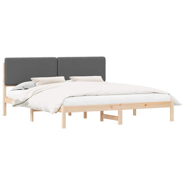 vidaXL Bettgestell mit gepolstertem Kopfteil Dunkelgrau 200 x 200 cm