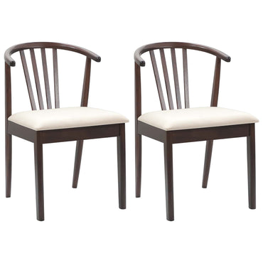 vidaXL Esszimmerstuhl 2 pcs Hellbraun und hell Solides Gummiholz
