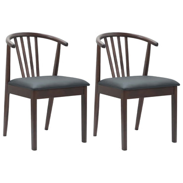 vidaXL Esszimmerstuhl 2 pcs Hellbraun und Schwarz Solides Gummiholz