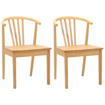 vidaXL Esszimmerstuhl 2 pcs Natur Solides Gummiholz