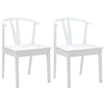vidaXL Esszimmerstuhl 2 pcs Weiß und Weiß Massives Gummiholz