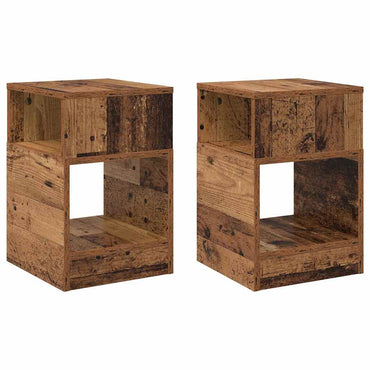 vidaXL Beistelltisch 2 pcs Altholz 30,5 x 30 x 45 cm Holzwerkstoff