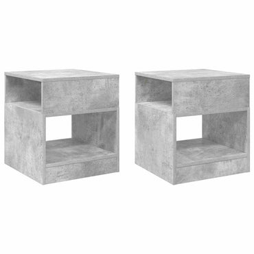 vidaXL Beistelltisch 2 pcs Beton Grau 40,5 x 40 x 45 cm Holzwerkstoff
