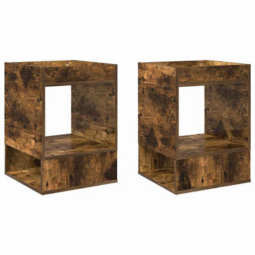 vidaXL Beistelltisch 2 pcs Geräucherte Eiche 40 x 40 x 56 cm