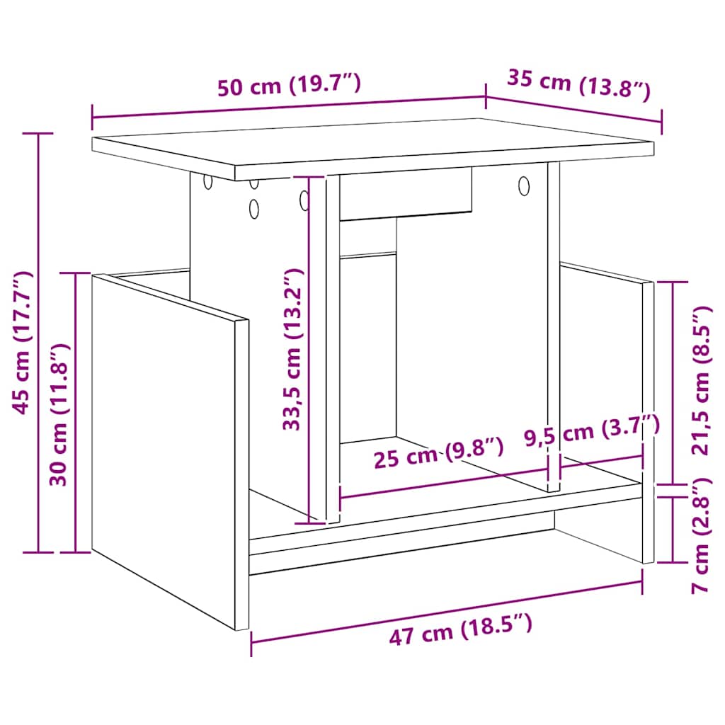 vidaXL TV-Ständer Weiß 50 x 35 x 45 cm Holzwerkstoff