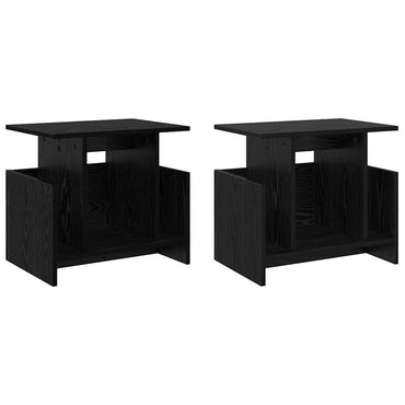 vidaXL TV-Ständer 2 pcs Schwarz Eichen-Optik 50 x 35 x 45 cm