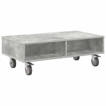 vidaXL Beistelltisch mit Rädern Beton Grau 90 x 50 x 30 cm