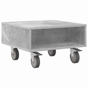 vidaXL Beistelltisch mit Rädern Beton Grau 50,5 x 50 x 30 cm