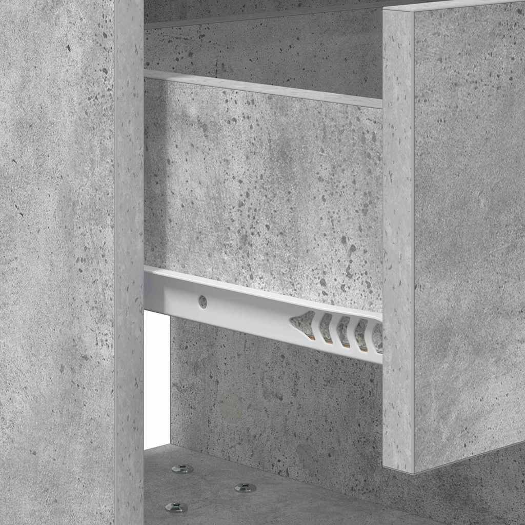 vidaXL Nachttisch 2 pcs Beton Grau 40,5 x 40 x 48 cm Holzwerkstoff