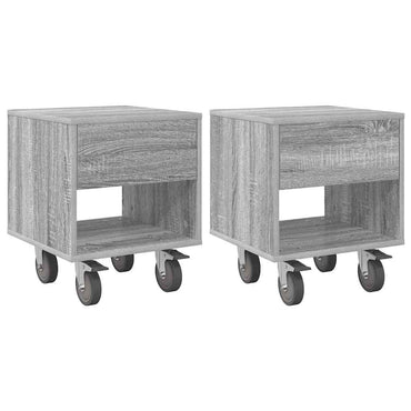 vidaXL Nachttisch 2 pcs Graues Sonoma 40,5 x 40 x 48 cm Holzwerkstoff