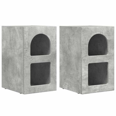 vidaXL Nachttisch 2 pcs Beton Grau 29,5 x 33,5 x 50 cm Holzwerkstoff