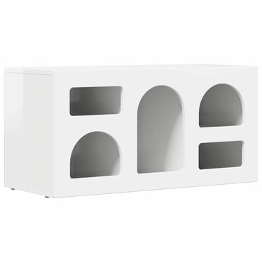 vidaXL TV-Schränk Hochglanz Weiß 80 x 35 x 40 cm Holzwerkstoff