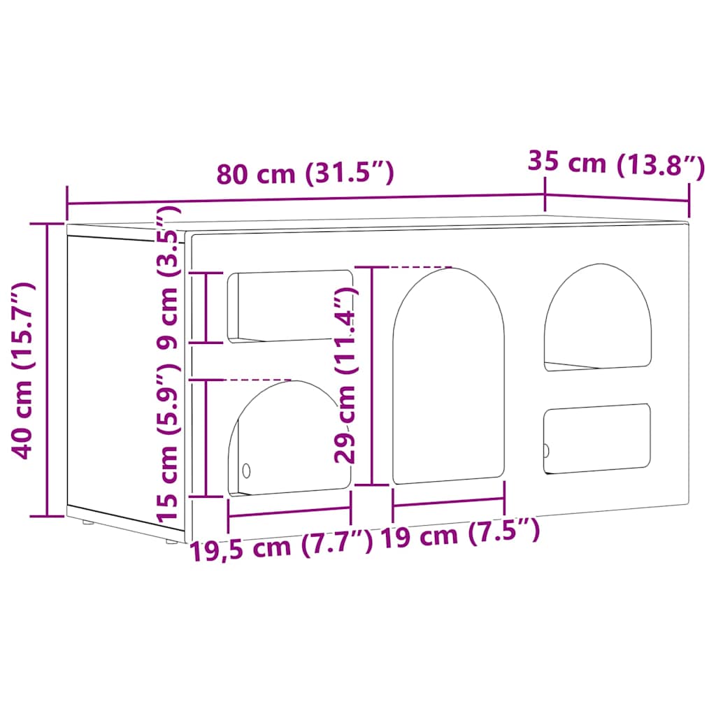 vidaXL TV-Schränk Hochglanz Weiß 80 x 35 x 40 cm Holzwerkstoff